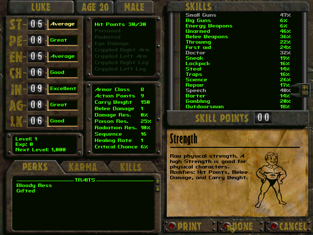 Fallout 2 Part 2 The What and Why of Character Creation